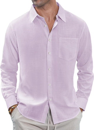 Big Men Linen Shirts Casual Button down