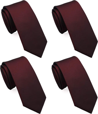 Skinny Solid Ties for Men, 4 Pack