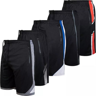 Ultra Performance 5 Pack Mens Athletic Running Shorts, Basketball Gym Workout Shorts for Men with Zippered Pockets