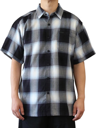 Plus Size Fit Short-Sleeve Plaid Flannel Shirt 