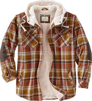 Big Mens Lined Hooded Flannel Shirt Jacket