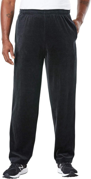 Big Men's Velour Open Bottom Sweatpants