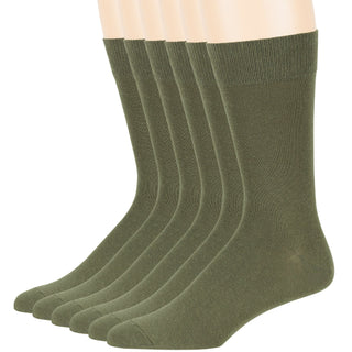 Big Mens Cotton Dress Big and Tall Soft Socks, Golden Brown, X-Large 13-15, 6 Pack