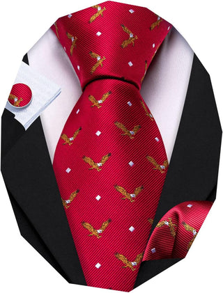 Ties for Men Designer Handkerchief Cufflink WOVEN Casual Necktie