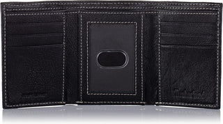 Men's Leather Trifold Wallet, Black