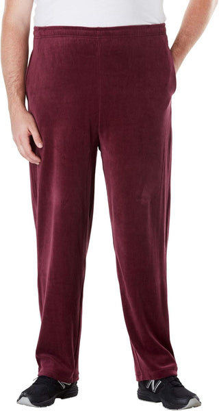 Big Men's Velour Open Bottom Sweatpants