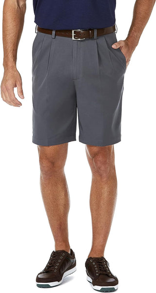 Big Men's Cool Pleated Front Expandable Waist Shorts