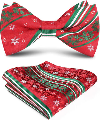 Christmas Bow Tie and Pocket Square Set