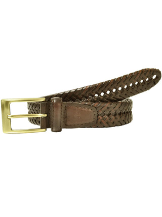 Plus Size Men's Big & Tall Leather Adjustable Double V-Weave Braided Belt