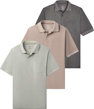 Big Men Polo Shirt for Big & Tall- 3 Pack