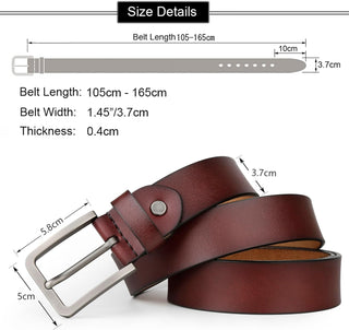 Big and Tall Genuine Leather Belt for Men 