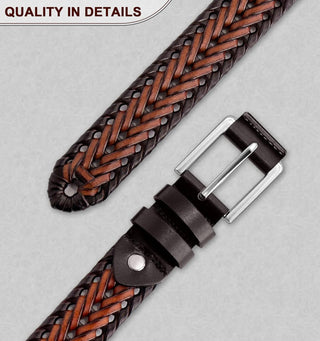 Big and Tall Leather Braided Belts for Men