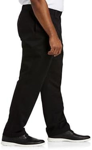 Men's Big and Tall Flat-Front Twill Pants for Work