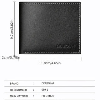 Men'S Casual Wallet Pu Leather Men Short Wallet Thin Style Folding Young Men Credit Card Holder Wallet