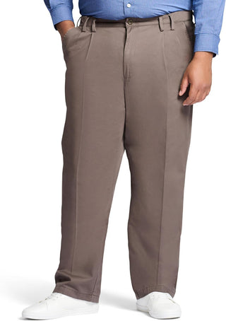 Men's Big-And-Tall Chinos Double-Pleated Pants