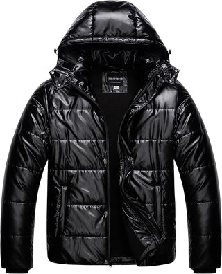 Big and Tall Men's Waterproof Bubble Coat Puffy Ski Parka