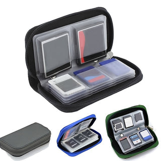 Portable Memory Card Storage Bag Suitable for SD Card CF Card Storage Protection Box Including 18 SD Card Slots and 4 CF Card Slots