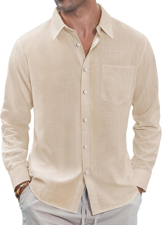 Big Men Linen Shirts Casual Button down