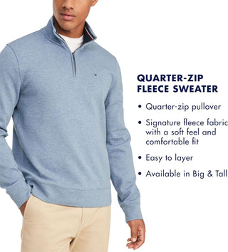 Big Men's Quarter Zip Pullover Sweater