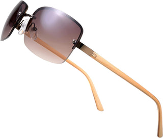 Semi-Rimless Rectangular Sunglasses for Men