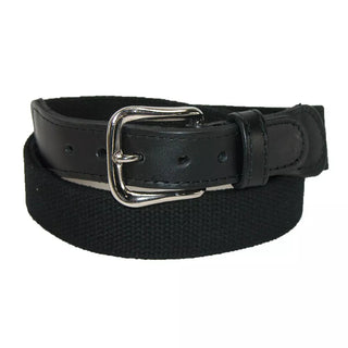 Boston Leather Men'S Big & Tall Cotton Web Belt with Leather Tabs