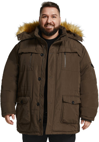 Men's Big and Tall Winter Warm Heavy Hooded Parka Jacket