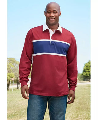 Big & Tall Long-Sleeve Rugby Polo