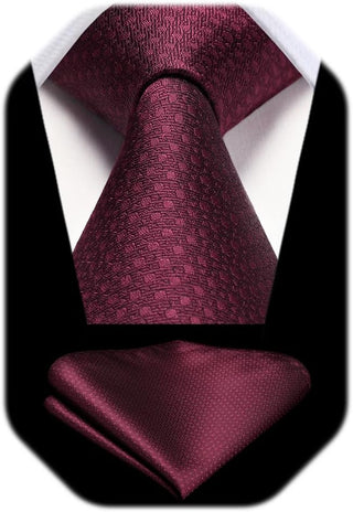 Plaid Checkered Tie Handkerchief Woven Classic Formal Men'S Necktie & Pocket Square Set