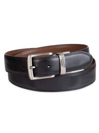 Men'S Two-In-One Reversible Black to Brown Double Stitch Belt (Regular and Big & Tall Sizes)