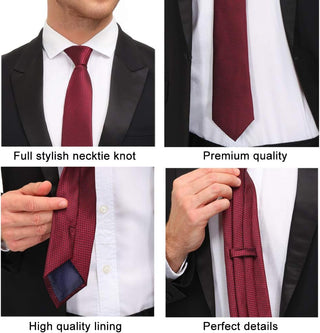 Men's Necktie Classic Silk Tie Woven Jacquard Neck Ties 6 PCS