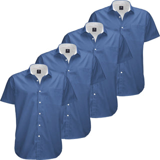 Mens Big and Tall Oxford Shirt - 4 Pack Button down Short Sleeve Dress Shirt - Versatile for Business & Casual Events - Comfort Fit - Breathable Material -  for Big Men