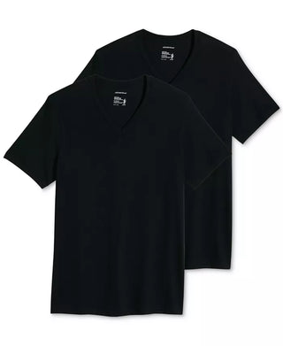 Men'S Big & Tall Classic Tagless V-Neck Undershirt 2-Pack