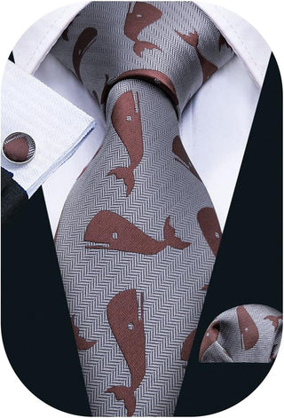 Ties for Men Designer Handkerchief Cufflink WOVEN Casual Necktie