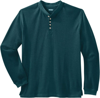 Big Men's Waffle-Knit Thermal Henley Tee