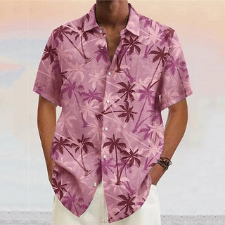 Big Men''s Shirt Coconut Tree Graphic Print