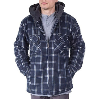 Plus Size Flannel Jackets for Men Big and Tall Zip up Hoodie 