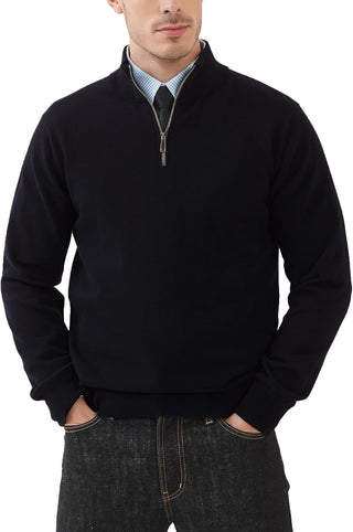 Large Mens Quarter-Zip Sweater