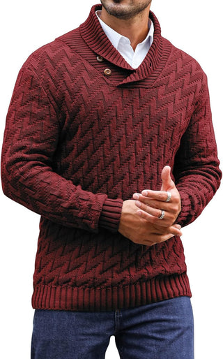 Shawl Collar Pullover Sweater V-Neck for Big and Tall