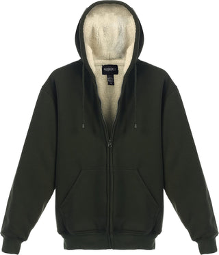 Big Mens Heavyweight Sherpa Lined Fleece Hoodie Jacket