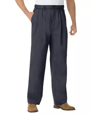 Big and Tall Full-Elastic Waist Pleated Pants