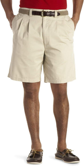 Big and Tall Relaxed Waist Plus Sized Pleated Shorts