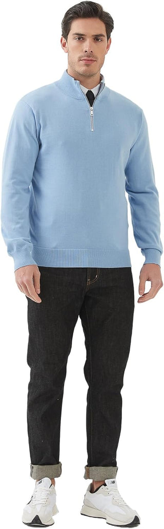 Large Mens Quarter-Zip Sweater