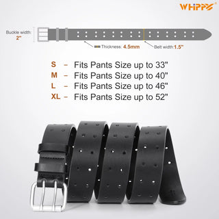 Leather Belt for Men, Mens Double Prong Casual Leather Belts for Jeans