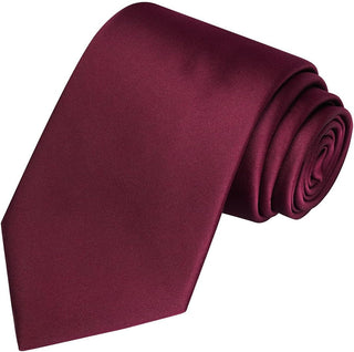 Solid Satin Tie Pure Color Necktie Mens Ties + Gift Box