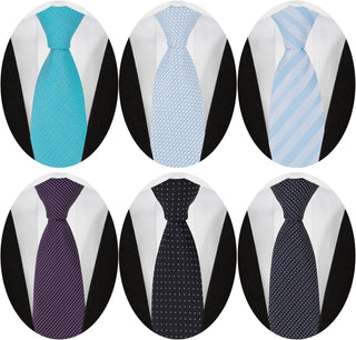 Men's Necktie Classic Silk Tie Woven Jacquard Neck Ties 6 PCS