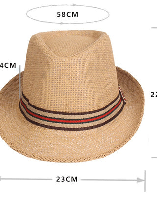 Men'S Straw Hat Sun Hat Fedora Trilby Hat Black Brown Polyester Braided Streetwear Stylish 1920S Fashion Daily Outdoor Clothing Holiday Plain Sunscreen Breathability