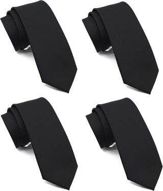 Skinny Solid Ties for Men, 4 Pack