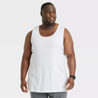 Men'S Big & Tall 4Pk Tank Top - Goodfellow & Co White