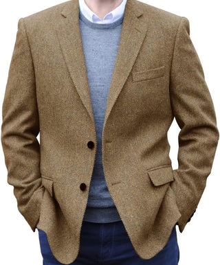 Big Men's Herringbone Tweed Blazer 