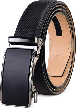 Big Leather Ratchet Dress Belt Big and Tall with Automatic Buckle